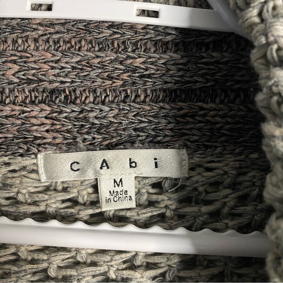 Cabi Women's Gray Boho Cable Knit Open Front Long Sleeve Cardigan - Picture 5 of 8